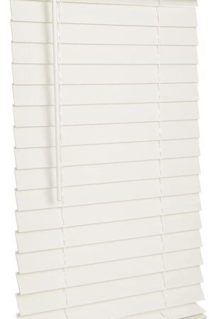 Cordless 2-inchFaux Wood Blind 35" Wide x 54" Long,(Soft White-Antique White),Smooth, Room Darkening, Horizontal Blinds for Living Room, Bedroom, Interior Door Windows