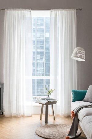 2 Panels Solid Color White Sheer Window Curtains Elegant Window Voile Panels/Drapes/Treatment for Bedroom Living Room (54 X 84 Inches White)